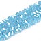 Electroplate Imitation Jade Glass Beads Strands, Triangle, AB Color Plated, Faceted, Light Sky Blue, 3~3.5x4~4.5x4~4.5mm, Hole: 0.8mm, about 121~131pcs/strand, 14.37~15.35 inch(36.5~39cm)
