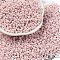8/0 Baking Paint Glass Seed Beads, Round Hole, Teardrop, Misty Rose, 3x2mm, Hole: 1mm, about 416pcs/10g