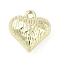 Alloy Pendants, Heart Charms, Lead Free & Cadmium Free & Nickel Free, Rack Plating, Golden, 12.5x12x7mm, Hole: 1.4mm