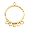 Ion Plating(IP) 304 Stainless Steel Chandelier Component Links, Round, Golden, 40x30x2mm, Hole: 3mm