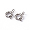Tarnish Resistant 304 Stainless Steel Smooth Surface Spring Ring Clasps, Stainless Steel Color, 9x6x1.8mm, Hole: 1.5mm