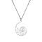 Non-Tarnish Hollow Conch Shape Stainless Steel Pendant Necklace, Stainless Steel Color, 17.72 inch(45cm)