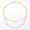 Stainless Steel Cable & Herringbone Chains Double Layer Necklaces, with Star Charms, Real 18K Gold Plated, 15-3/4 inch(40cm)