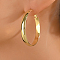 Brass Geometric Hoop Earrings for Women, Ring