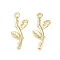 Rack Plating Alloy Pendants, Leaf, Golden, 22.5x11x2.5mm, Hole: 1.5mm