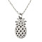 Non-Tarnish 201 Stainless Steel Pendant Necklaces, with Cable Chains, Pineapple, Stainless Steel Color, 15.7 inch(40cm), 1.5mm, Pineapple: 17x9x1mm