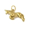 304 Stainless Steel Pendants, with Jump Ring, Golden, Unicorn, 18x20x5mm, Hole: 4.3mm