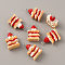 Opaque Resin Pendants, with Platinum Tone Iron Loops, Imitation Food, Cake Charms, Bisque, 29x20x11mm, Hole: 1.8mm