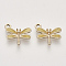 Light Gold Plated Alloy Charms, with Enamel, Dragonfly, Pale Goldenrod, 14.5x15.5x3mm, Hole: 1.8mm