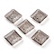 Embossed Glass Rhinestone Pendants, Abnormity Embossed Style, Rhombus, Faceted, Satin, 19x19x5mm, Hole: 1.2mm, Diagonal Length: 19mm, Side Length: 14mm