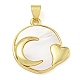 Плоские круглые подвески в форме сердца из латуни KK-Z063-13G-02-1
