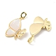 Латунные микропаве прозрачные подвески с фианитом KK-L211-019G-01-2