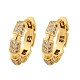 Латунные серьги-кольца из прозрачного кубического циркония EJEW-R025-17G-4
