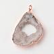 Естественно Geode Агат Druzy ломтик подвески G-L461-04A-3