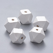 Расписные бусы из натурального дерева WOOD-Q040-020B-B03