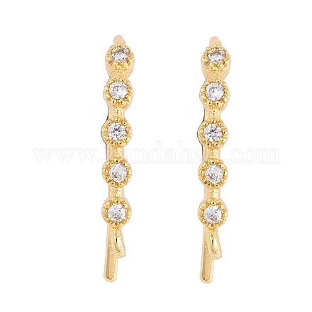 Стойки обшивки латунь кубический цирконий серьги крючки KK-S374-05G-01-1