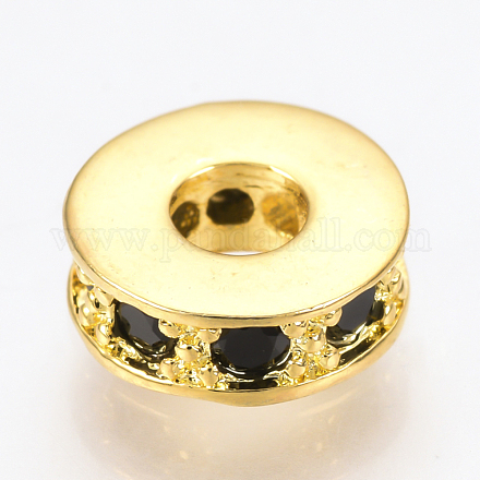 Латунные микро проложить кубического циркония бусы ZIRC-Q013-138G-1