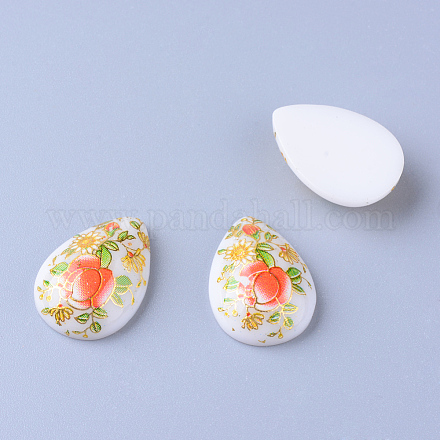 Кабошоны из смолы с рисунками CRES-T003-13x18mm-09-1
