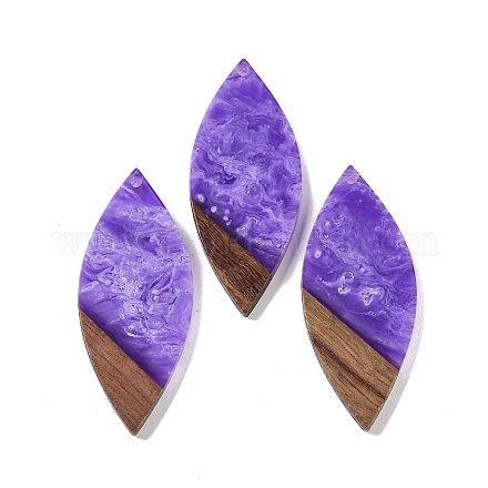 Большие подвески из смолы и дерева WOOD-F015-12H-1