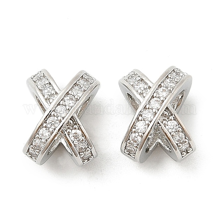 Латунные микро проложить кубического циркония бусы KK-P297-06P-1