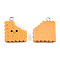 Opaque Resin Pendants, with Platinum Plated Iron Loops, Imitation Food, Cookie Charm with Smiling Face Pattern, Goldenrod, 22~22.5x19~19.5x4.5~5mm, Hole: 2mm