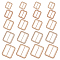 20Pcs 5 Style Alloy Buckle Clasps, For Webbing, Strapping Bags, Garment Accessories, Rectangle, Light Gold, 29~52x24.5~43.5x2~2.5mm, 4pcs/style