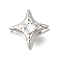 Brass Micro Pave Clear Cubic Zirconia Beads, Platinum, Star, 9.5x9x6mm, Hole: 1.8mm