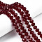 Glass Beads Strands, Faceted, Rondelle, Dark Red, 10x8mm, Hole: 1mm, about 60~61pcs/strand, 46~48cm