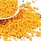 Baking Paint Glass Seed Beads, Round, Orange, 4x3mm, Hole: 1.2mm, about 7650pcs/pound