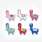 Printed Alloy Links connectors, with Enamel, Llama/Alpaca, Platinum, Mixed Color, 26x22.5x2mm, Hole: 1.8mm