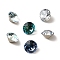 K5 Glass Rhinestone Cabochons, Pointed Back & Back Plated, Faceted, Diamond, Mixed Color, 8x6mm