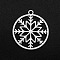 Non-Tarnish Christmas 201 Stainless Steel Pendants, Laser Cut, Ring with Snowflake, Stainless Steel Color, 22x20x1mm, Hole: 1.6mm