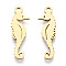 201 Stainless Steel Pendants, Sea Horse Charm, Golden, 23.5x7.5x1mm, Hole: 1.8mm