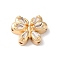 Brass Micro Pave Clear Cubic Zirconia Beads, Cadmium Free & Nickel Free & Lead Free, Butterfly, Real 18K Gold Plated, 10x13x5mm, Hole: 1.6mm