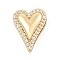 Brass Micro Pave Clear Cubic Zirconia Slide Charms, Long-Lasting Plated, Heart, Golden, 14x11.5x5mm, Hole: 11x1.5 and 6x1.5mm