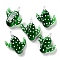 Handmade Lampwork Pendants, Dark Green, 35.5x30x9.5mm, Hole: 3.5mm