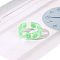 Transparent Resin Finger Rings, Kiwi Fruit, Medium Spring Green, US Size 6(16.5mm)