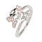 Axolotl with Starfish Alloy Enamel Adjustable Cuff Rings, Platinum, Inner Diameter: Adjustable