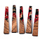 Transparent Resin & Walnut Wood Pendants, with Gold Foil, Trapezoid Charms, Waxed, Crimson, 44.5x8x3mm, Hole: 2mm