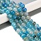 Natural Agate Beads Strands, Dyed & Heated, Faceted, Round, Dodger Blue, 10mm, Hole: 0.8mm, about 37pcs/strand, 14.96''(38cm)