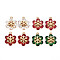 Rack Plating Brass Pendants, with Rhinestone, Long-Lasting Plated, Cadmium Free & Lead Free, Snowflake, Mixed Color, 15.5x11.5x4mm, Hole: 1.4mm