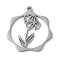 Non-Tarnish 304 Stainless Steel Pendants, Flower, Stainless Steel Color, 23.5x21.5x1mm, Hole: 1.5mm