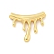 Brass Beads, Cadmium Free & Lead Free, Flow Bend, Real 18K Gold Plated, 28x33.5x5mm, Hole: 3mm
