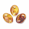 Acrylic Links, Imitation Amber, Oval, Dark Orange, 33x22x9.5mm, Hole: 6mm, about 155pcs/500g