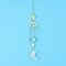 Quartz Crystal Moon Sun Catcher Hanging Ornaments, with Brass Star & Sun, for Home, Garden Decoration, 400mm