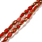 Electroplate Opaque Color Glass Beads Strands, Faceted, Oval, Crimson, 7x4.5x3.5mm, Hole: 1mm, about 50pcs/strand, 12.99''(33cm)