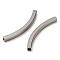 Non-Tarnish 304 Stainless Steel Tube Beads, Curved Tube, Stainless Steel Color, 39.5x3x3mm, Hole: 1.6mm