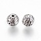 Tibetan Style Zinc Alloy Beads, Textured Round, Cadmium Free & Nickel Free & Lead Free, Antique Silver, 8mm, Hole: 1mm