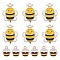 12Pcs 2 Styles Alloy Enamel Pendants, Bee & Honey Jar: Charm, Golden, Gold, 12.5~23x10~18x1.5mm, Hole: 1.8~2.5mm, 6pcs/style