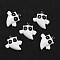 Halloween Opaque Resin Pendants, with Platinum Tone Iron Loops, Ghost, White, 28x26~27x6mm, Hole: 2mm